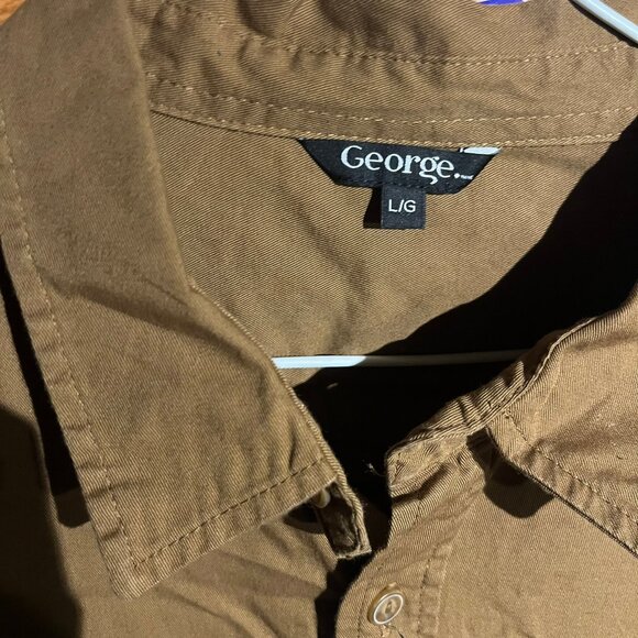 George Washed Twill Utility Shirt – Camel NWT - Picture 3 of 3